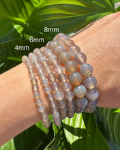 Load image into Gallery viewer, Grey Agate Bracelet - 4mm, 6mm & 8mm