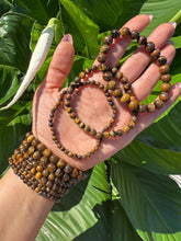Load image into Gallery viewer, Tiger Eye Crystal Bracelet, 4mm, 6mm, 8mm Bead, Tiger's Eye Stretch Bracelet, Premium Natural Gemstone Jewelry, Wholesale Bulk Options