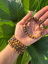 Load image into Gallery viewer, Tiger Eye Bracelet, Matte Tiger's Eye Crystal Stretch Bracelet, Natural Healing 8mm Beaded Bracelet, Bracelets for Women, Men's Bracelet,