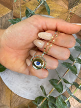 Load image into Gallery viewer, Evil Eye Rainbow Gold Medallion Necklace