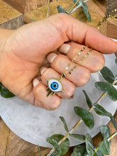Load image into Gallery viewer, Evil Eye Bright Blue Gold Medallion Necklace