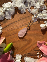 Load image into Gallery viewer, Rose Quartz Large Teardrop Crystal Gold Necklace