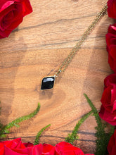 Load image into Gallery viewer, Obsidian Diamond Crystal Gold Necklace