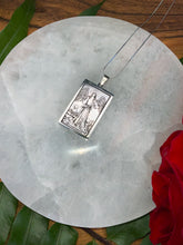 Load image into Gallery viewer, Temperance Tarot Card Necklace - Silver
