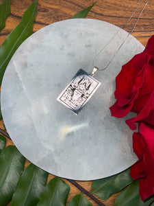 The Chariot Tarot Card Necklace - Silver
