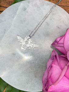 Bee Spirit Animal Necklace - Silver