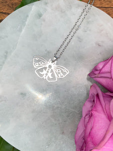Butterfly Spirit Animal Necklace - Silver