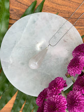 Load image into Gallery viewer, Milky Quartz Teardrop Crystal Silver Necklace