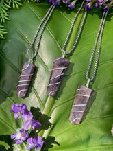 Load image into Gallery viewer, Amethyst Flat Point Crystal Silver Necklace