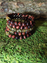 Load image into Gallery viewer, Red Tiger Eye & Citrine 108 Bead Mala Bracelet