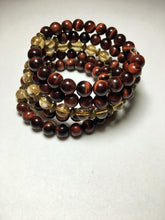 Load image into Gallery viewer, Red Tiger Eye & Citrine 108 Bead Mala Bracelet