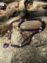 Load image into Gallery viewer, Amethyst & Milky Quartz 108 Mala Beads
