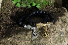 Load image into Gallery viewer, Onyx & Citrine Om Bracelet