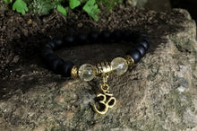 Load image into Gallery viewer, Onyx & Citrine Om Bracelet