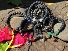 Load image into Gallery viewer, Onyx Om Chakra Bracelets (Set of 7)