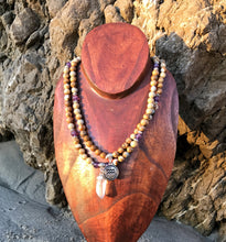 Load image into Gallery viewer, Zodiac: Aquarius | Picture Jasper & Amethyst Mala Beads