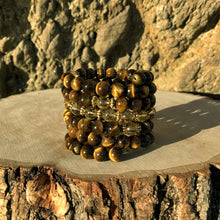 Load image into Gallery viewer, Tiger Eye & Citrine 108 Bead Mala Bracelet (For Zodiac: Gemini)
