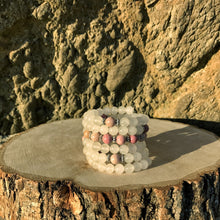 Load image into Gallery viewer, Quartz & Rhodonite 108 Bead Mala Bracelet (For Zodiac: Cancer)