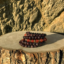 Load image into Gallery viewer, LEO Zodiac Bracelet |  GARNET & CARNELIAN 108 Bead Mala | July August Birthday Birthstone | Meditation Yoga Beads, 108 Mala Beads Mayan Rose