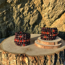 Load image into Gallery viewer, LEO Zodiac Bracelet |  GARNET & CARNELIAN 108 Bead Mala | July August Birthday Birthstone | Meditation Yoga Beads, 108 Mala Beads Mayan Rose