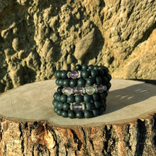 Load image into Gallery viewer, Onyx & Fluorite 108 Bead Mala Bracelet (For Zodiac: Capricorn)