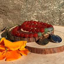 Load image into Gallery viewer, Zodiac Aries Bracelet | Carnelian & Green Aventurine Crystal Bracelet