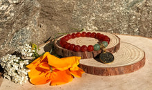 Load image into Gallery viewer, Zodiac Aries Bracelet | Carnelian & Green Aventurine Crystal Bracelet