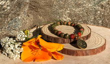 Load image into Gallery viewer, Zodiac Scorpio Bracelet | Unakite & Red Jasper Crystal Bracelet