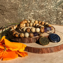 Load image into Gallery viewer, Zodiac Aquarius Bracelet | Jasper & Amethyst Crystal Bracelet