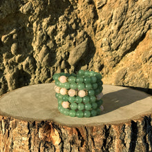 Load image into Gallery viewer, Green Aventurine & Rose Quartz 108 Bead Mala Bracelet (For Zodiac: Taurus)