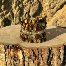 Load image into Gallery viewer, Tiger Eye & Citrine 108 Bead Mala Bracelet (For Zodiac: Gemini)