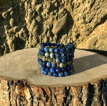 Load image into Gallery viewer, Lapis Lazuli & Labradorite 108 Bead Mala Bracelet (For Zodiac: Sagittarius)