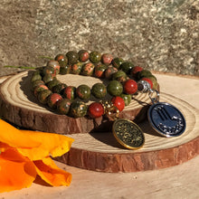 Load image into Gallery viewer, Zodiac Scorpio Bracelet | Unakite & Red Jasper Crystal Bracelet
