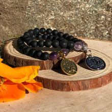 Load image into Gallery viewer, Zodiac Capricorn Bracelet | Onyx & Fluorite Crystal Bracelet