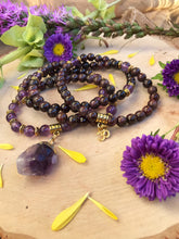 Load image into Gallery viewer, Amethyst & Garnet Mala Beads