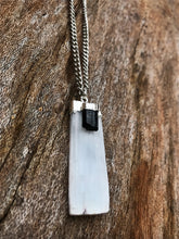 Load image into Gallery viewer, Selenite & Black Tourmaline Silver Crystal Necklace