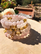 Load image into Gallery viewer, Rose Quartz & Citrine 108 Bead Mala Bracelet