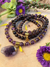 Load image into Gallery viewer, Amethyst & Garnet Mala Beads