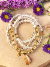 Load image into Gallery viewer, Crystal Quartz & Citrine Mala Beads