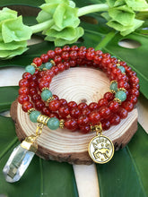 Load image into Gallery viewer, Zodiac: Aries | Carnelian & Green Aventurine 108 Mala Beads