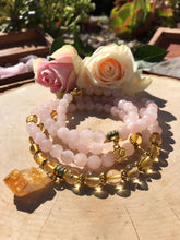 Load image into Gallery viewer, Rose Quartz & Citrine 108 Mala Beads