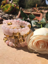 Load image into Gallery viewer, Rose Quartz & Citrine 108 Bead Mala Bracelet