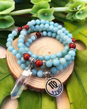 Load image into Gallery viewer, Zodiac: Virgo | Amazonite & Red Jasper Mala Beads