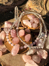 Load image into Gallery viewer, Rose Quartz & Crystal Quartz 108 Mala Beads
