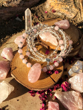 Load image into Gallery viewer, Rose Quartz & Crystal Quartz 108 Mala Beads