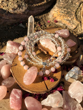 Load image into Gallery viewer, Rose Quartz & Crystal Quartz 108 Mala Beads