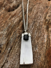 Load image into Gallery viewer, Selenite & Black Tourmaline Silver Crystal Necklace