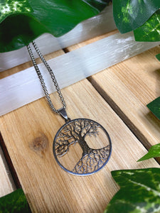 TREE of LIFE Silver Necklace | Silver Tree Pendant, Tree Jewelry, Spiritual Yoga Necklace | Sacred Geometry, Tree Necklace, Boho Jewelry