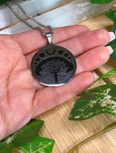 Load image into Gallery viewer, Tree of Life &amp; Moon Phases Silver Necklace