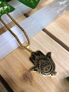 Hamsa Hand Gold Necklace #1